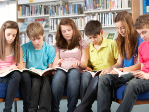 Students Reading at the Library